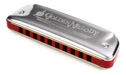 armonica diatonica blusera,HOHNER modelo GOLDEN MELODY,alemanas originales,con estuche - Imagen 2