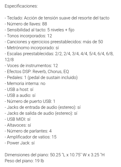 Piano marca ARTESIA performer siete octavas y media - Imagen 7