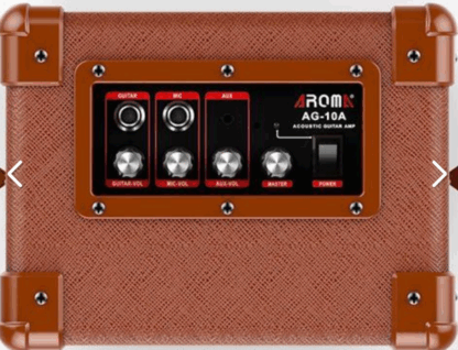 Amplificador para guitarra acústica AROMA de 10W,con dos entradas una para guitarra otra para micrófono,con volumen individual,salida auricular,entrada auxiliar - Imagen 5