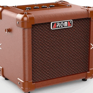 Amplificador para guitarra acústica AROMA de 10W,con dos entradas una para guitarra otra para micrófono,con volumen individual,salida auricular,entrada auxiliar