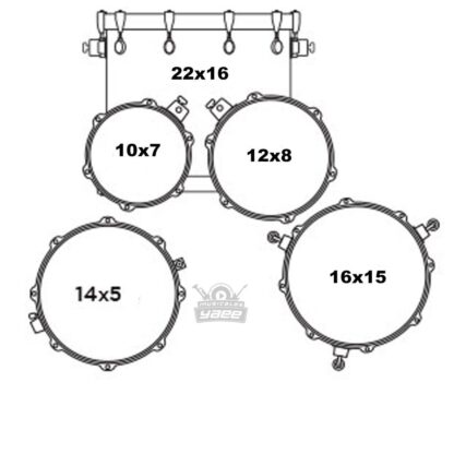 bateria TAMA impeerial star,5 cuerpos pares con fierros super reforzados - Imagen 3