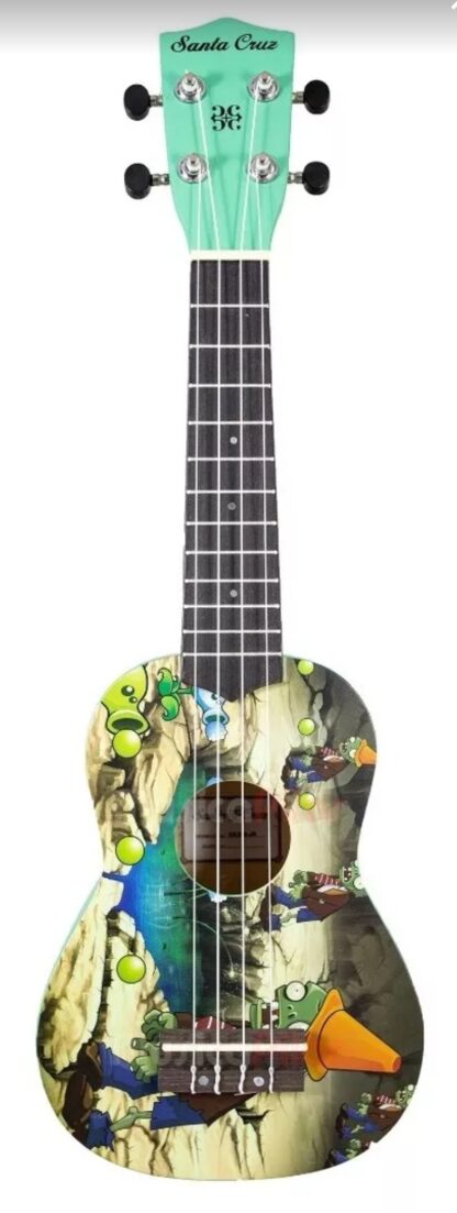 Ukelele soprano mandala madera tilo trastes alpaca puente madera SANTA CRUZ incluye funda impermeable y pua