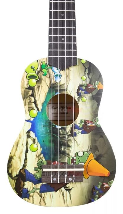 Ukelele soprano mandala madera tilo trastes alpaca puente madera SANTA CRUZ incluye funda impermeable y pua - Imagen 3