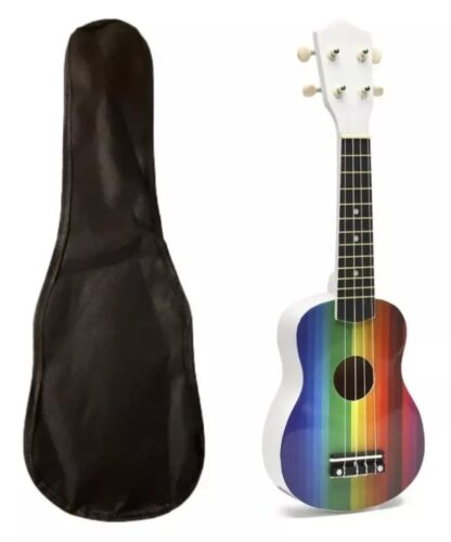 Ukelele soprano Disbyte con funda sublimados madera tilo