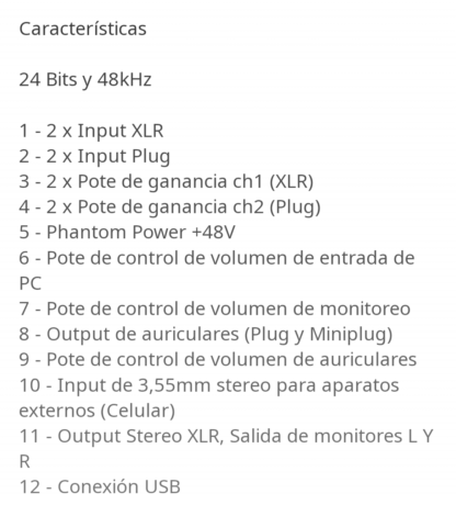 Consola interfaz de audio PARQUER KTMP20 - Imagen 5