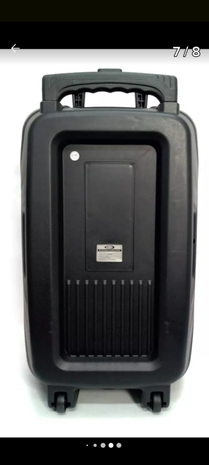 Bafle potenciado SANRAI ,BT,entrada micrófono y guitarra,recargable 4 horas de uso,reverberancia programable,con ruedas y manija transporte,potencia 150w - Imagen 5