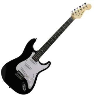 Guitarra electrica tipo Strato WOTAN,diapasón palo rosa,tres micrófonos simples,con palanca,cable y púas de regalo