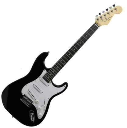 Guitarra electrica tipo Strato WOTAN,diapasón palo rosa,tres micrófonos simples,con palanca,cable y púas de regalo