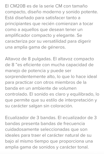 Amplificador de bajo 20w marca CORT ,parlantes" - Imagen 7