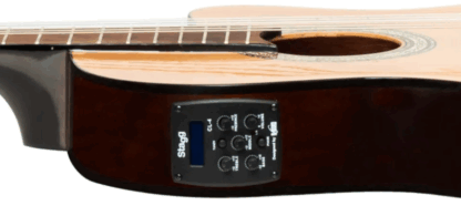 Guitarra electrocriolla STAGG tapa maciza pino abeto diapasón de nato,calidad MEDIO CONCIERTO,con equalizador activo y afinador,cuerdas Daddario - Imagen 4