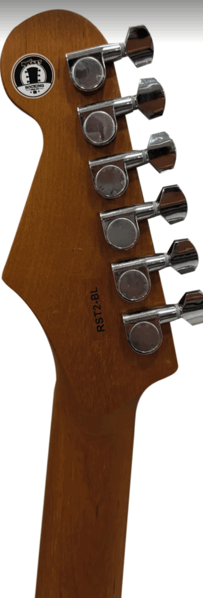 Guitarra electrica tipo Strato marca  ROCKET,tres micrófonos con palanca,llave 5 posiciones,diapasón palo Rosa,trastes alpaca - Imagen 3