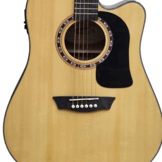 Guitarra electroacústica profesional marca WASHBURN ,modelo AD5CE APPENTICE series,diapasón palo Rosa,tapa pino abeto,lateral y fondo Mahogany,equalizador BARCUS BERRY LX4,clavijero profesional,equipada con cuerdas Daddario xp16 bronce fosforado