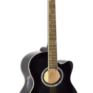 Guitarra acústica marca LEONARD tipo mini jumbo tapa maciza de abeto aro y fondo caoba clavijero precisión