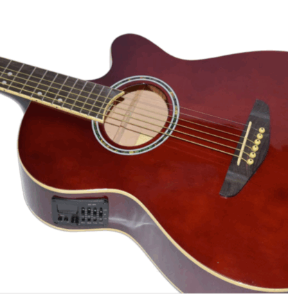 Guitarra electroacústica marca LEONARD con equalizador activo y afinador,tapa de pino abeto aro y fondo de tilo puente de madera,mástil regulable - Imagen 2