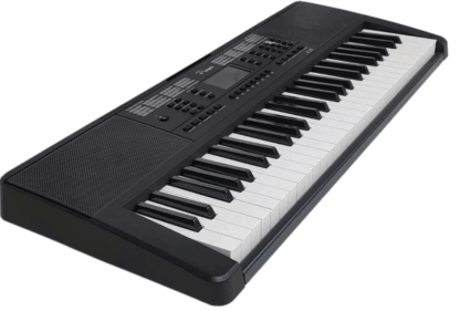 Teclado marca PARQUER modelo K15 ,54 teclas grandes tipo piano,300 sonidos alta calidad,300 ritmos incluye fuente de alimentación y atril de partitura,salida audio auricular y entrada de microfono