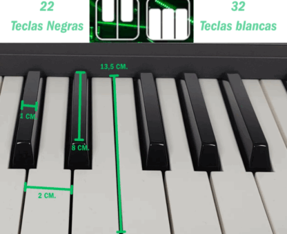 Teclado marca PARQUER modelo K15 ,54 teclas grandes tipo piano,300 sonidos alta calidad,300 ritmos incluye fuente de alimentación y atril de partitura,salida audio auricular y entrada de microfono - Imagen 4