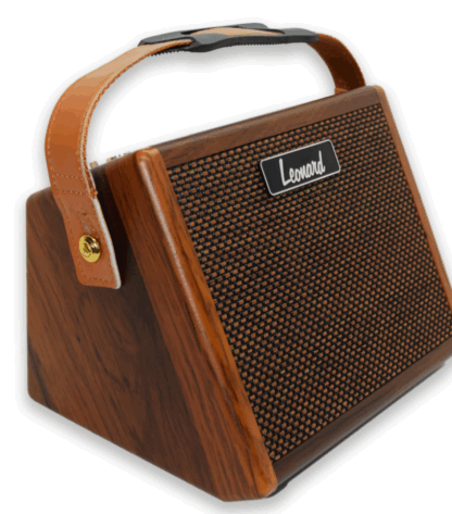 Amplificador para guitarra acústica o ELECTROCRIOLLA,dos canales uno para instrumento otro para la voz de 15w potencia con efecto reverberancia marca LEONARD ,con BT