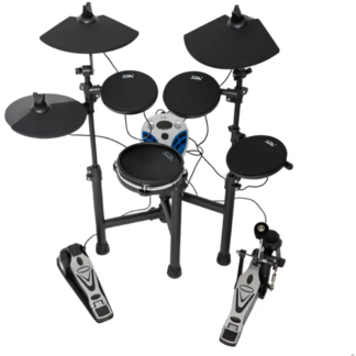 Batería electrónica PARQUER SKD130, sensitiva 250 sonidos de batería y percusión 10 memorias ajustables,con corral y pie de bombo separado,usb