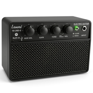 Amplificador de guitarra 10w,recargable,con distorsión,salida auricular,BT y entrada auxiliar,marca LEONARD