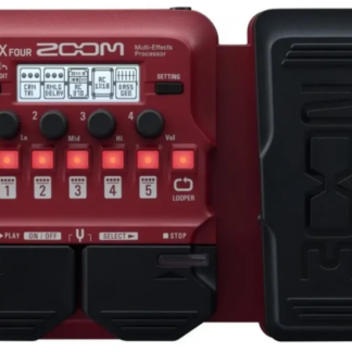 Pedalera de bajo ZOOM B1X four,con pedal de expresión,más de 70 efectos diferentes ,afinador edición por computadora afinador simulador de gabinete,68 patrones rítmicos looper de 30 segundos,etc.....